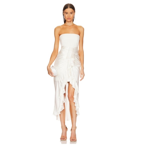 Cinq a Sept Georgina Strapless Dress in Ivory.